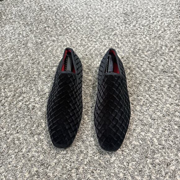 La Milano Trevor Loafers Mens Size 10.5 Black Velvet Dress Shoes Excellent main image 4